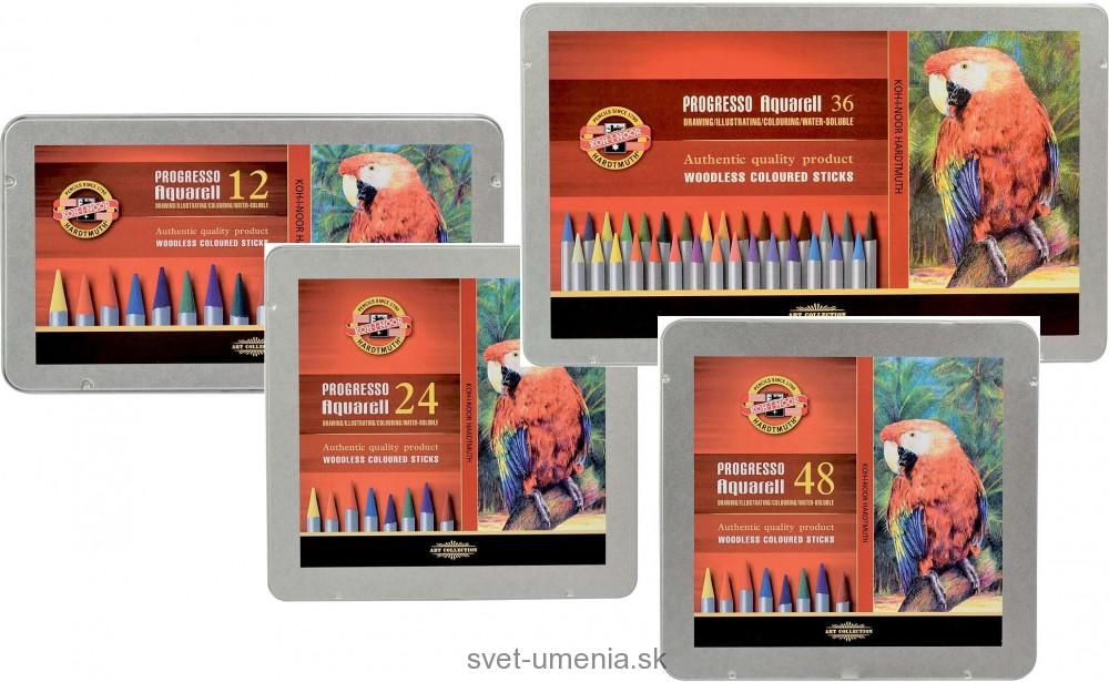 Sada 48 akvarelových pasteliek v laku PROGRESSO KOH-I-NOOR