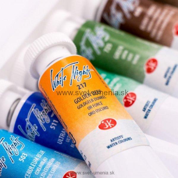 Sada 12 x 10ml umeleckých akvarelových farieb White Nights v tube