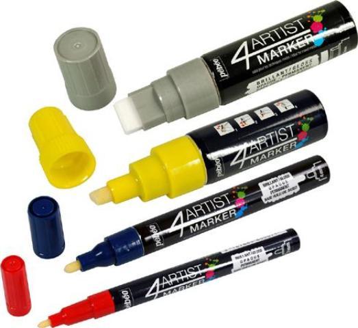 4artist sada 2 markerov lakových popisovačov Pebeo - 4mm - biela a čierna