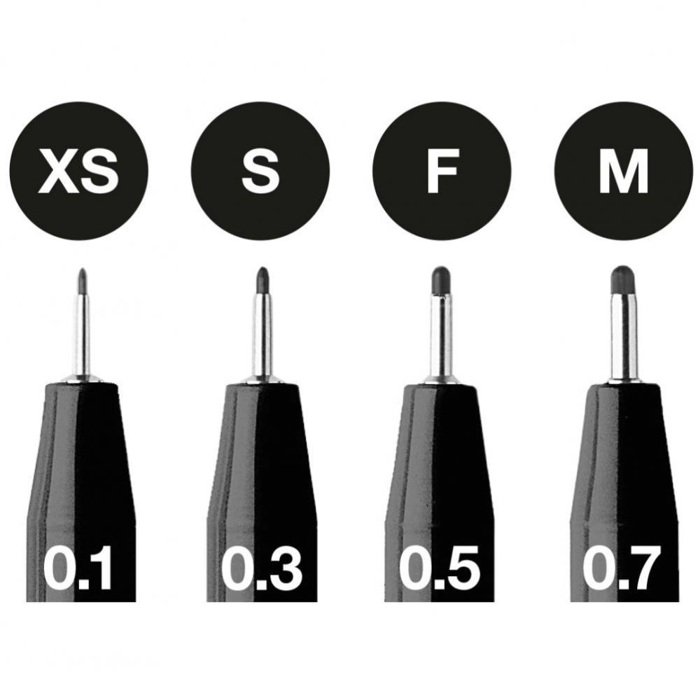 PITT umelecké perá set 4 (SB, SC, 1,5, B) čierna