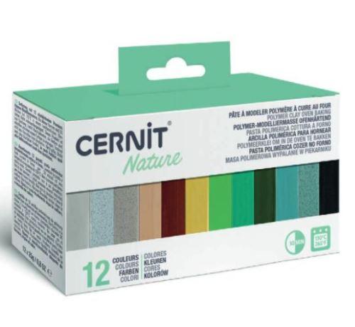 Sada 12 x 25g polymérová hmota CERNIT - NUMBER ONE - nature