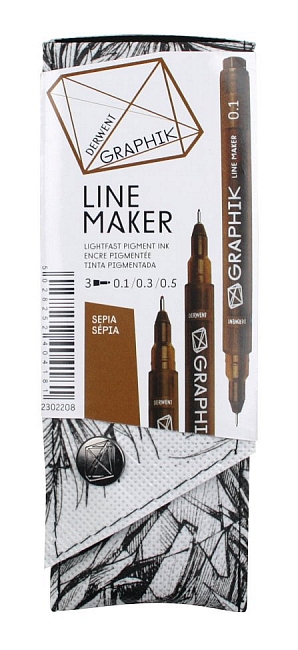 Sada 3 pier Graphik Line Maker sépia DERWENT