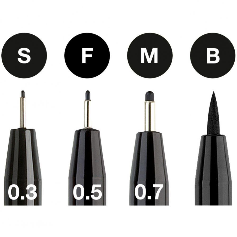 PITT umelecké perá set 4 (S,F,M,B) čierna