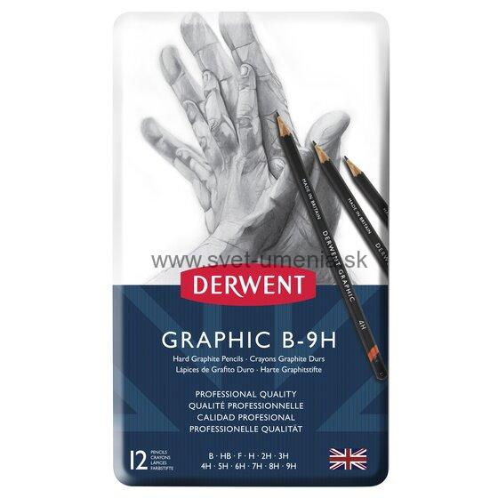 Sada 12 grafitových ceruziek HARD Graphic DERWENT