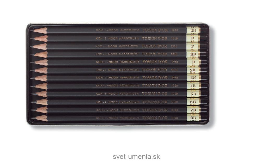 Sada 12 grafitových ceruziek 1912 KOH-I-NOOR (8B-2H)