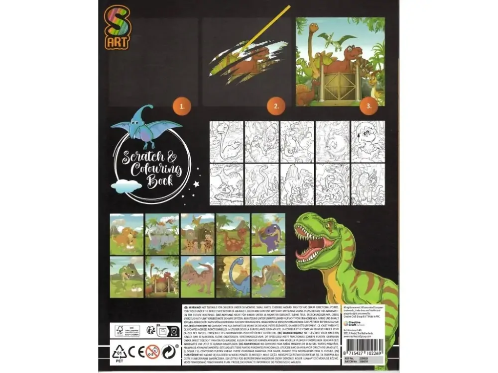 Vyškrabuj, objavuj a vyfarbuj A5+  - Dino