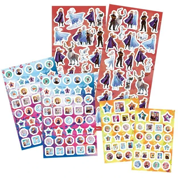 Samolepkový set s maľovankami a voskovkami 500 ks Ľadové kráľovstvo