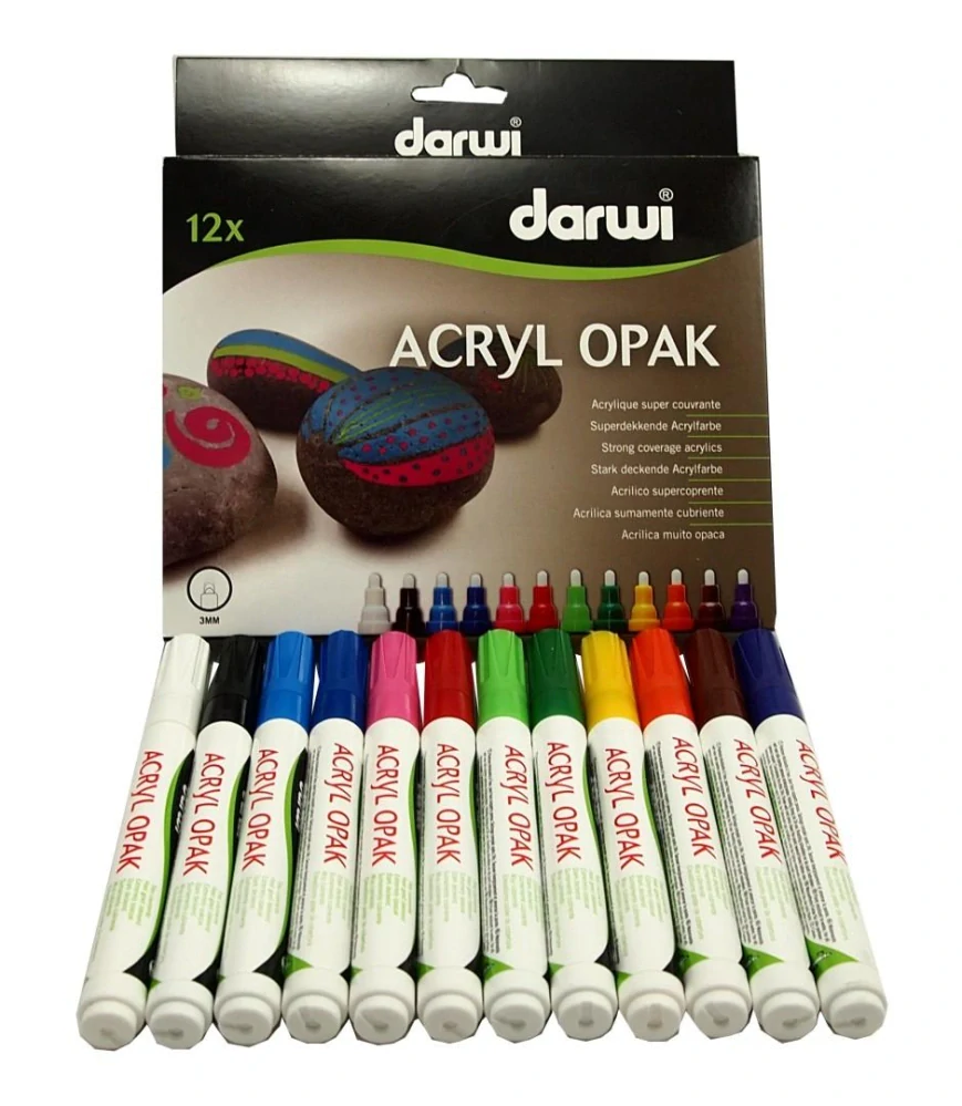 DARWI Marbel Sada akrylových fixiek 2mm BRIGHT