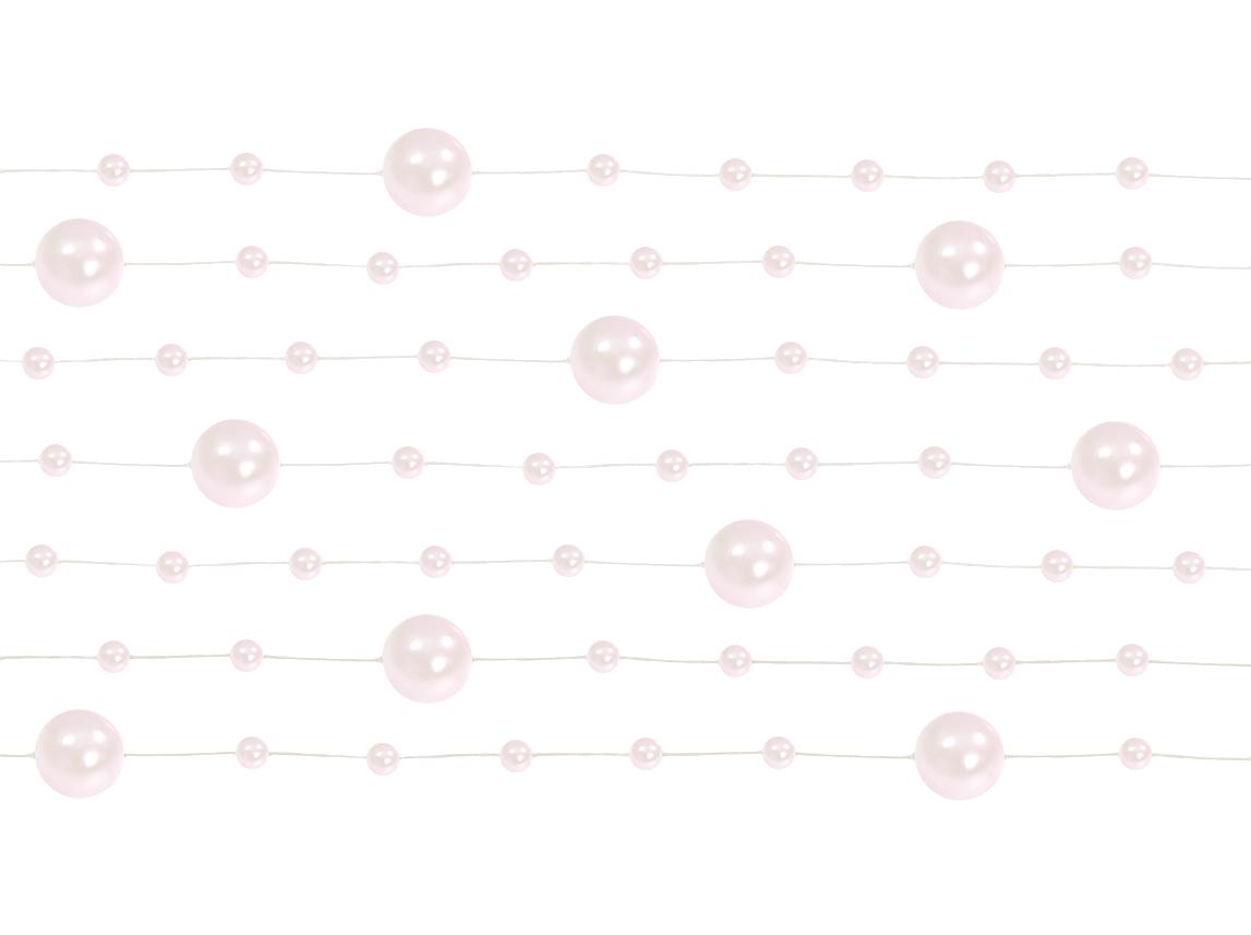 Girlanda perlová -ružové, dekorácia, 5 x 1,3m