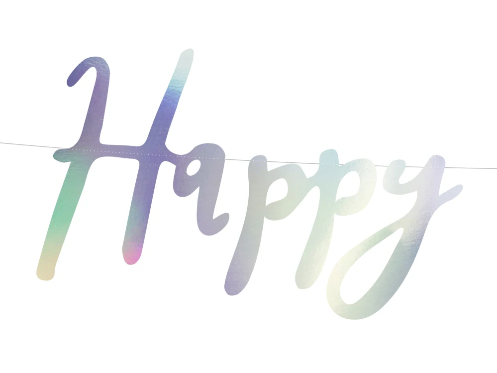 Nápis - HAPPY BIRTHDAY, dekorácia, 16,5 x 62cm