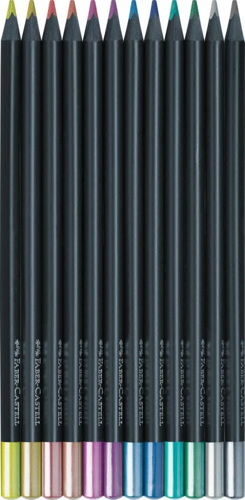 Pastelky Black Edition set 12 farebné Metallic