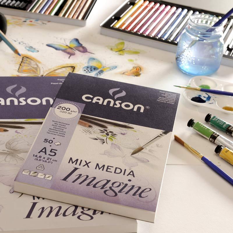 Skicár A4 CANSON Imagine, lepená väzba, 200g/m2, 50 listov