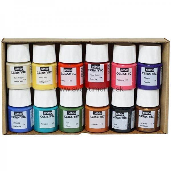 Sada 12x20ml farieb Pebeo Ceramic Explorer na keramiku