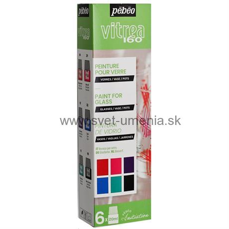 Sada 6x20ml farieb Pebeo Vitrea 160 Initiation Glossy