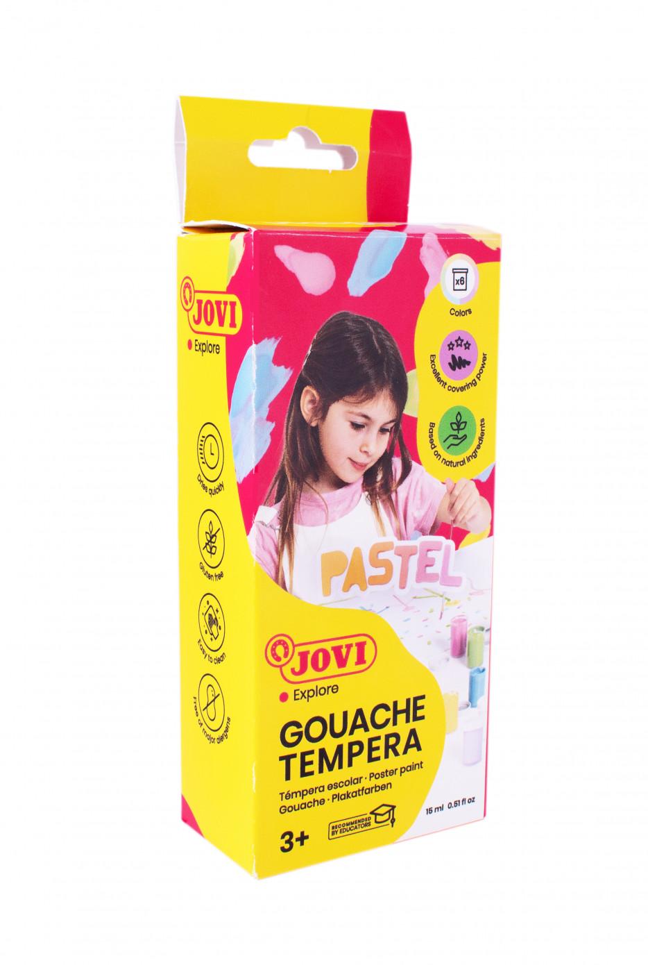 Sada 6x15ml temperových farieb JOVI pre deti - pastelové odtiene