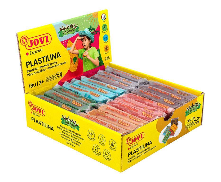 Plastelína JOVI - prírodné farby, 6 farieb - 18x50g