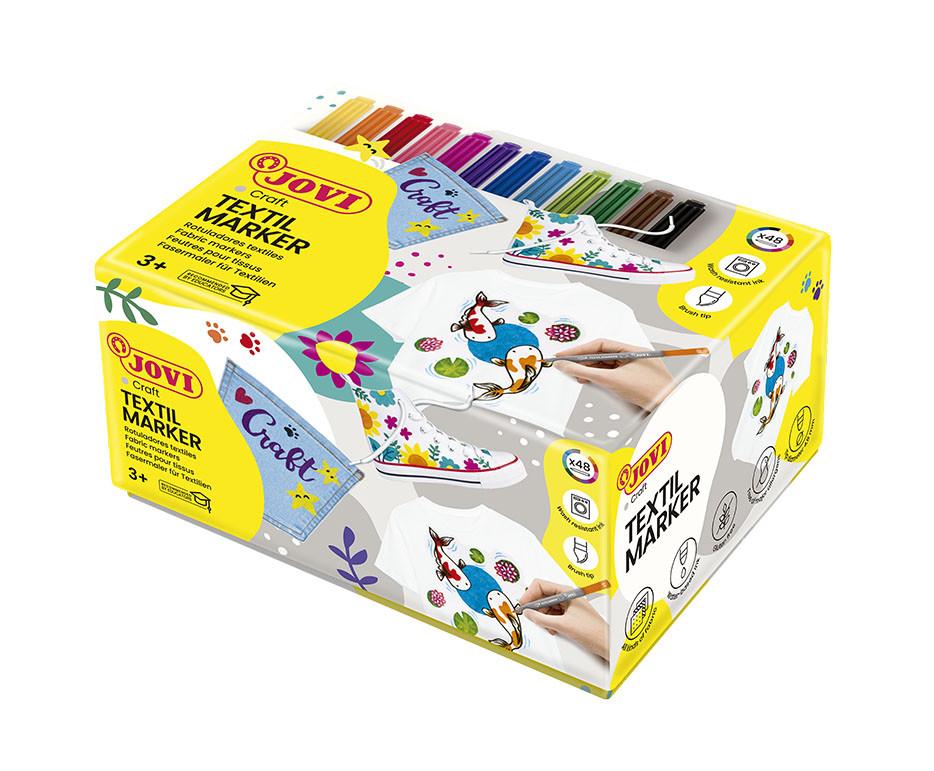 Fixy na textil JOVI, 12 farieb - 48ks