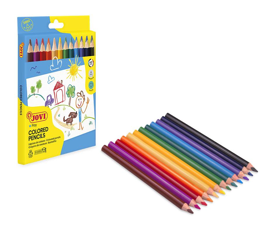 Drevené pastelky JUMBO JOVI pre deti, 12ks