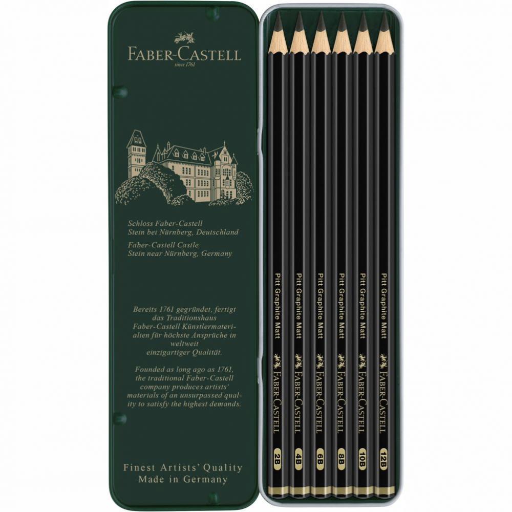 Sada 6 Faber-Castell grafitové ceruzky Pitt Matt & Castell 9000