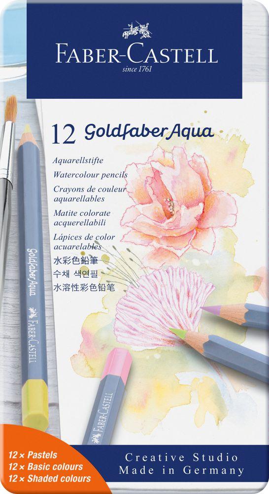 Pastelky Goldfaber Aqua PASTELOVÉ set 12 farebné - plech