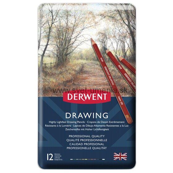 Sada 12 umeleckých farebných ceruziek DRAWING DERWENT