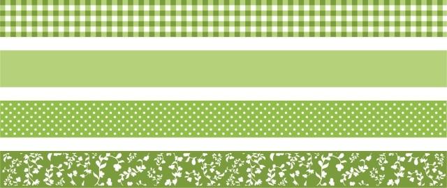 KNORR Samolepiace papierové pásky - sada Zelená 4ks /1,5cmx5m/