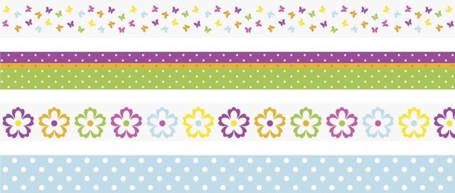 KNORR Samolepiace papierové pásky - sada Kvetinky 4ks /1,5cmx5m/