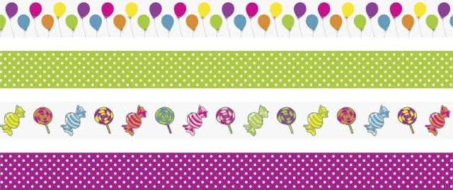 KNORR Samolepiace papierové pásky - sada Balóny 4ks /1,5cmx5m/