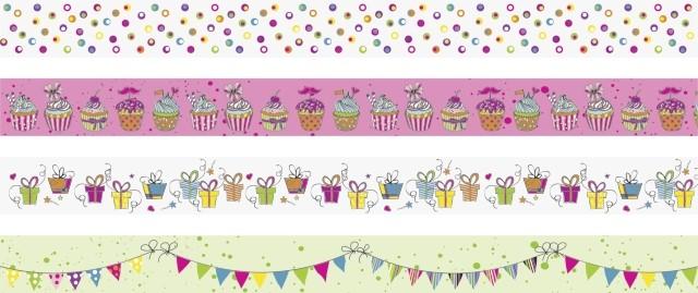 KNORR Samolepiace papierové pásky - sada Oslava 4ks /1,5cmx5m/