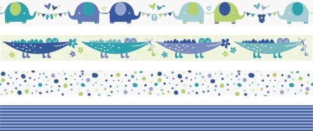 KNORR Samolepiace papierové pásky - sada Chlapec 4ks/ 1,5cmx5m