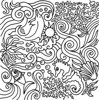 CERNIT polymérová textúra 9x9cm - podmorský svet