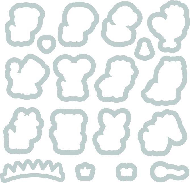 Sizzix Vyrezáv. kovové šablóny - Zvieratá zverokruhu (18ks) + silikónové gélové pečiatky