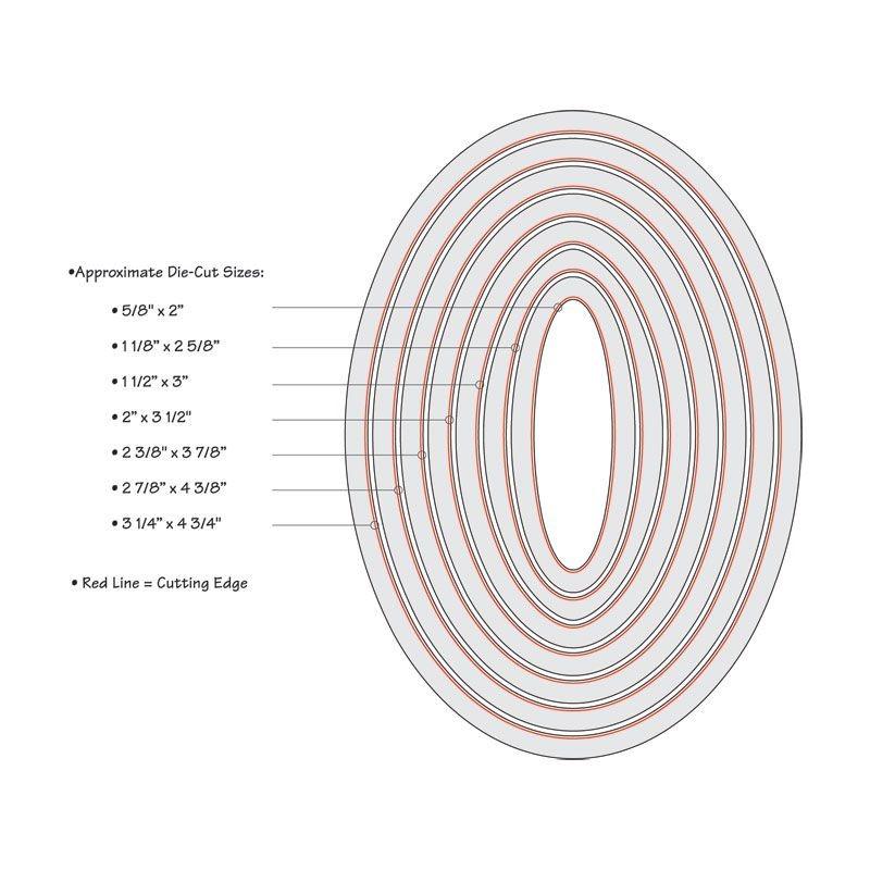 Sizzix Vyrezávacie kovové šablóny Framelits - Ovály (7ks)