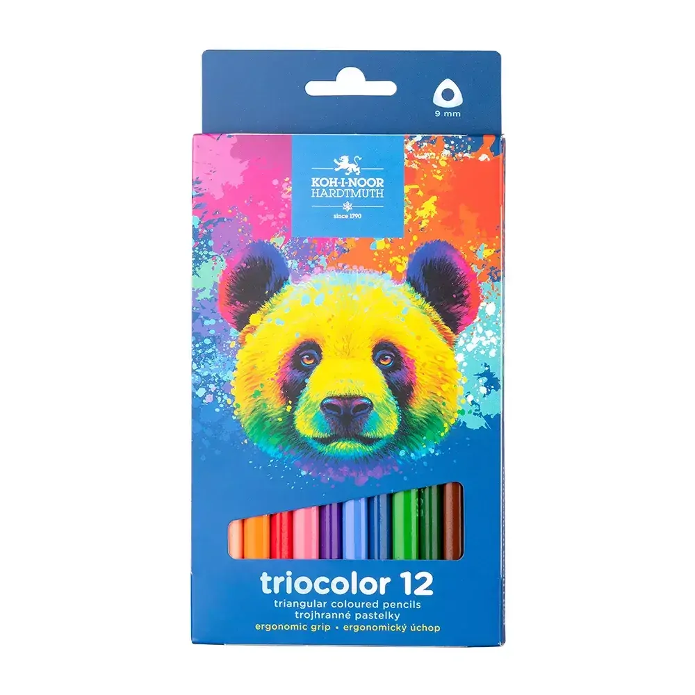 Sada 12 farebných ceruziek TRIOCOLOR KOH-I-NOOR, priemer ceruzky 9,0mm