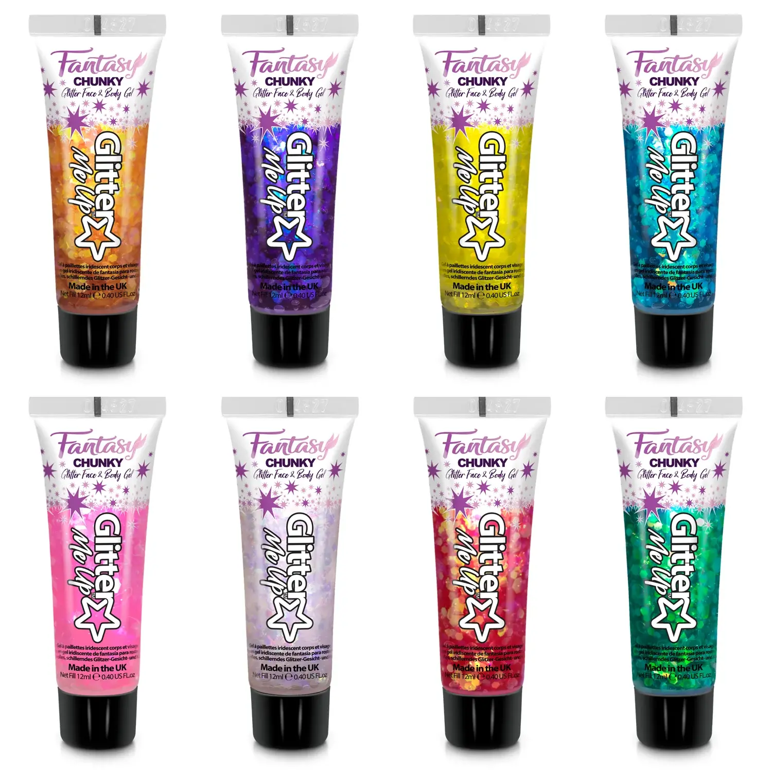 Glitrové gély Fantasy Iridescent Chunky Glitter Gels PaintGlow, 12ml