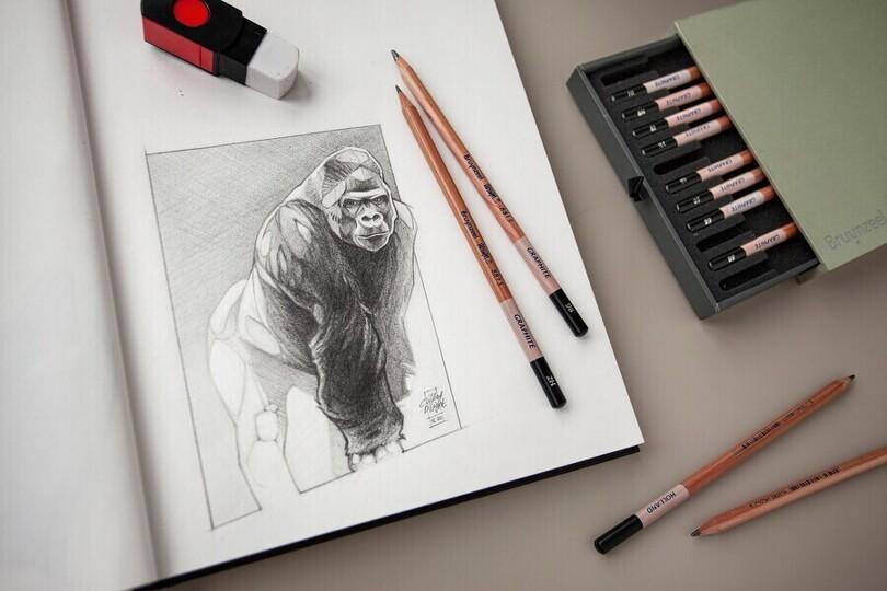 Sada 12 grafitových ceruziek Bruynzeel Design Graphite
