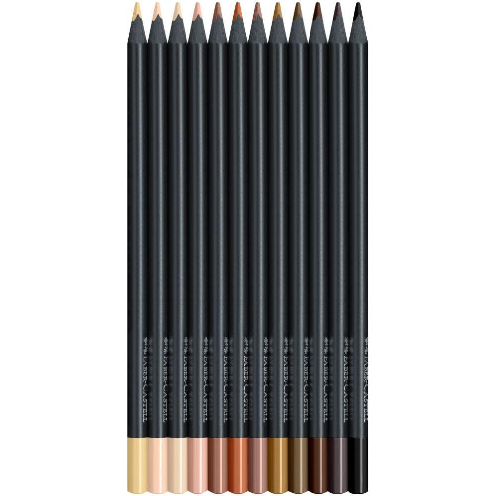 Pastelky Black Edition set 12 farebné skin tones