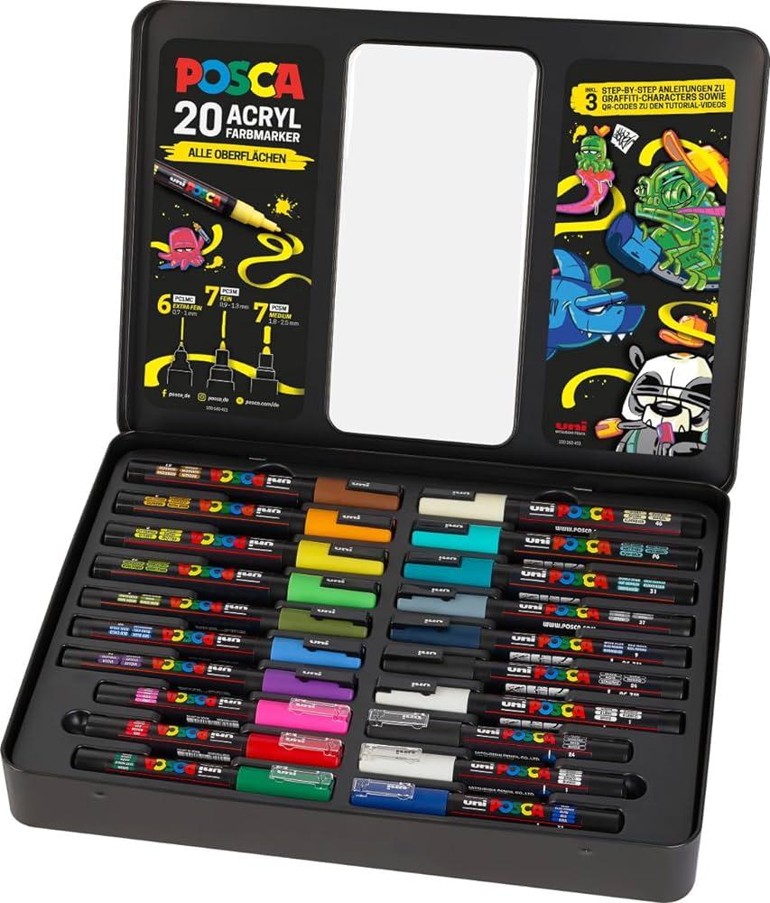 Sada 20 akrylových fixiek POSCA Graffiti MIX