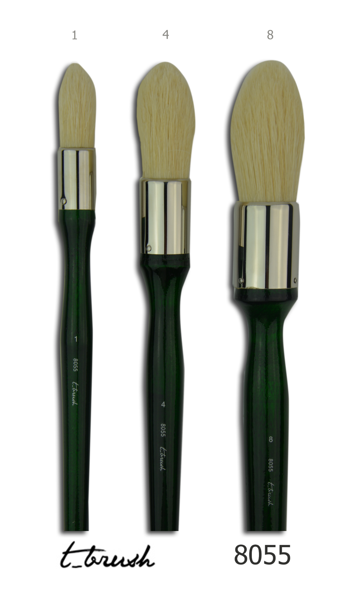 Okrúhle štetce t_brush, prírodné prasacie štetiny, polodlhá rukoväť