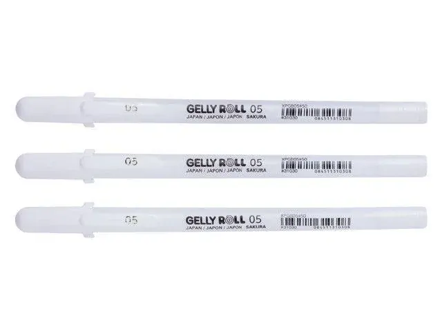 SAKURA Fine White Gel Pen - sada 3ks