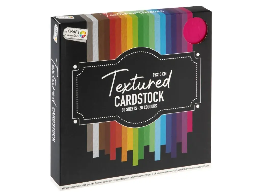 Farebný papier 15 x 15cm - texturovaný, mix farieb, 220g/m2 - 80listov