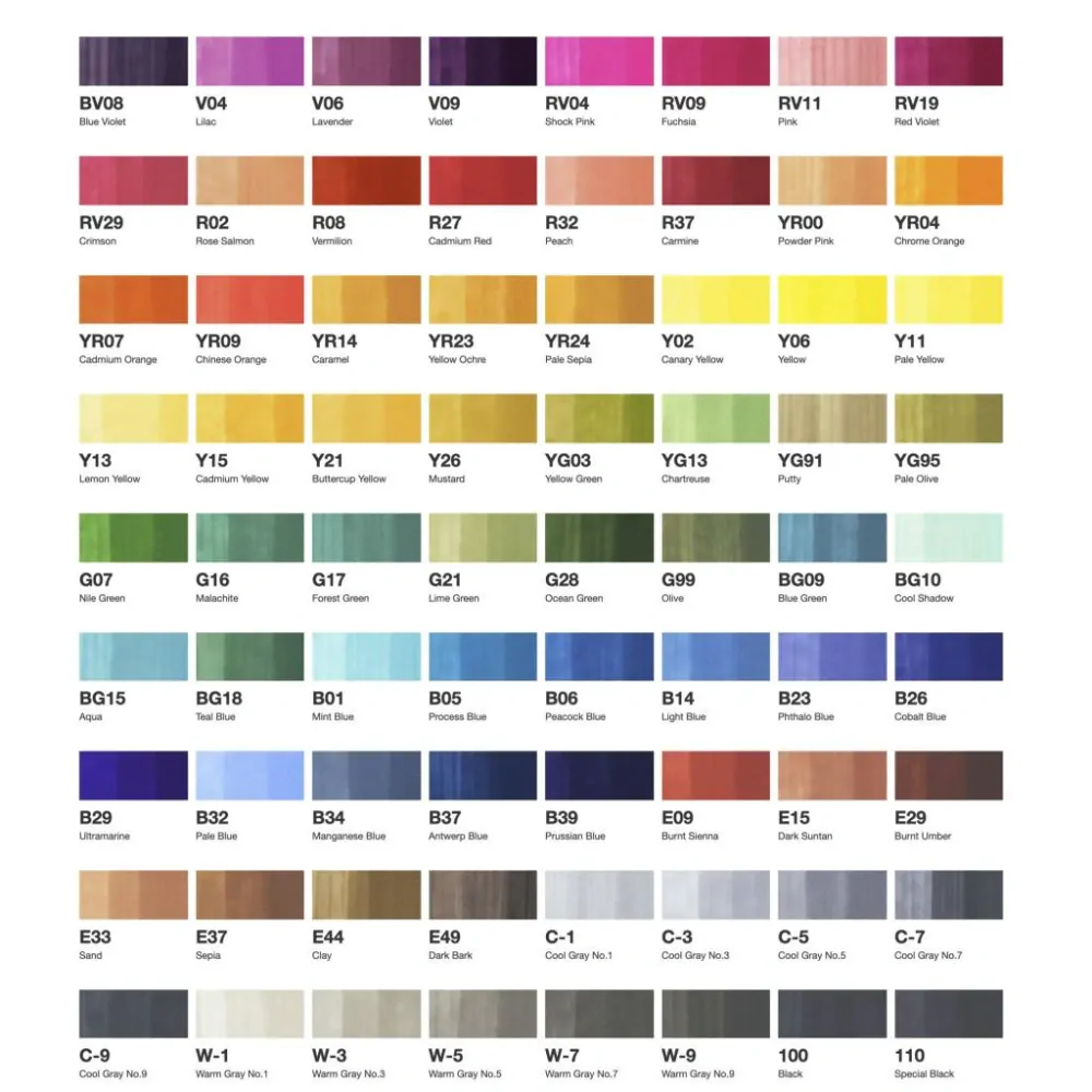 Sada markerov Copic sketch 72ks základné odtiene A