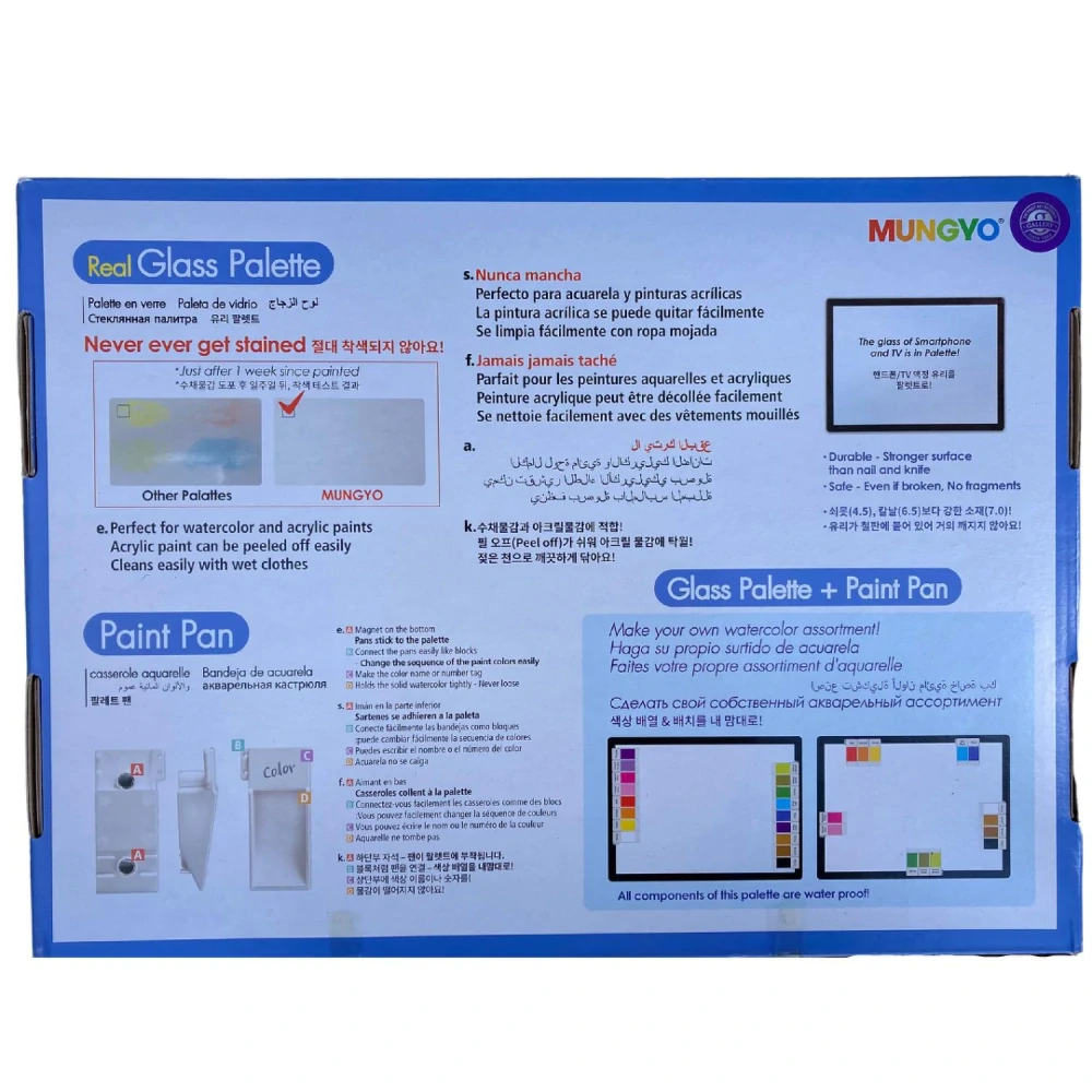 Sklenená paleta Mungyo s 12 magnetickými nádobkami