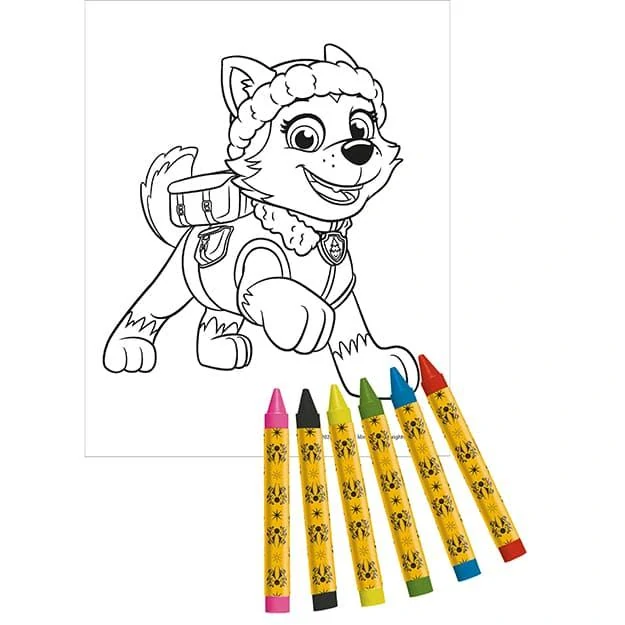 Samolepkový set s maľovankami a voskovkami 500 ks Labková patrola