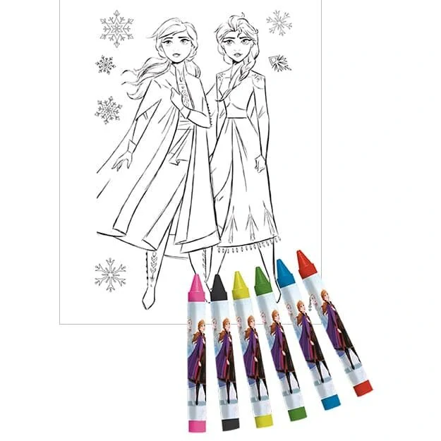Samolepkový set s maľovankami a voskovkami 500 ks Ľadové kráľovstvo
