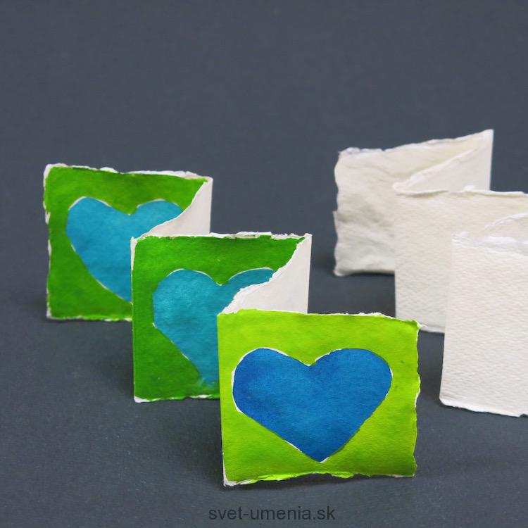 Bavlnený papier 7,5x7,5cm Khadi - leporelo, zrnitý, 210g, 5ks