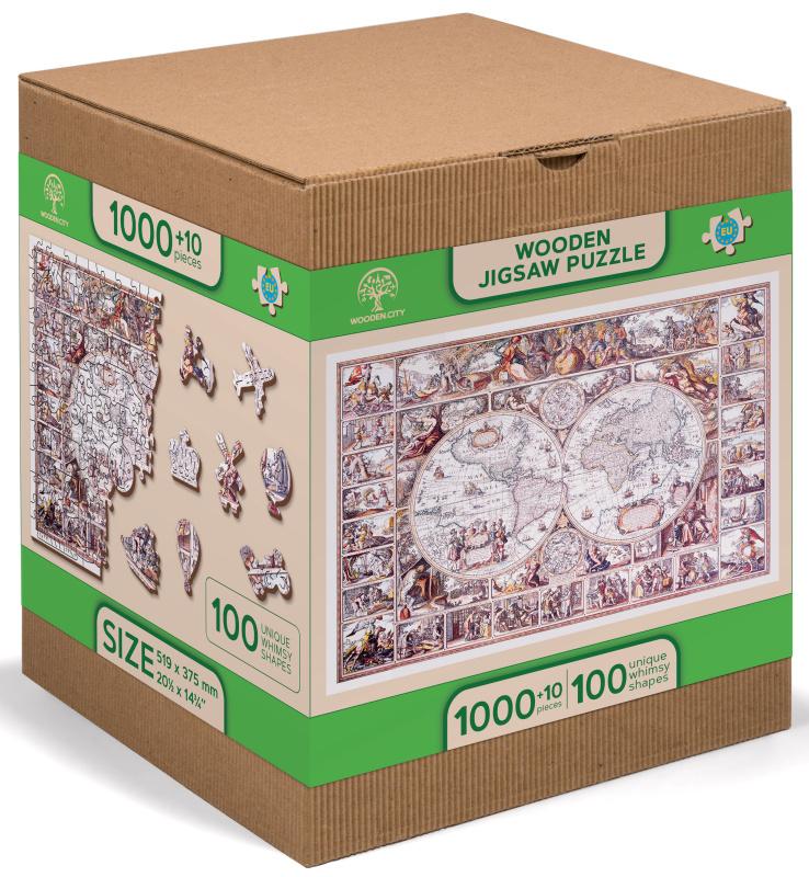 Drevené puzzle - mapa, 1010 dielov