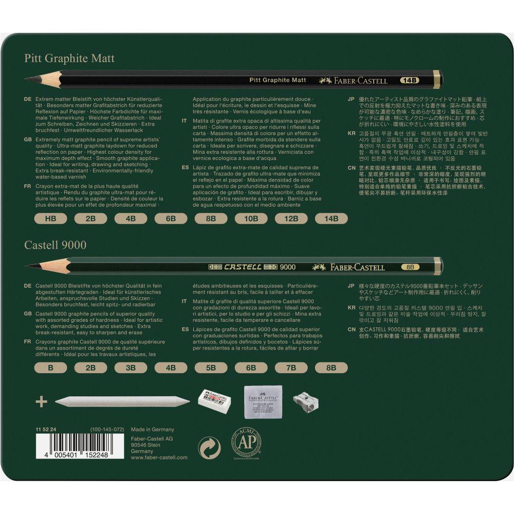 Sada Faber-Castell grafitové ceruzky Pitt Matt & Castell 9000