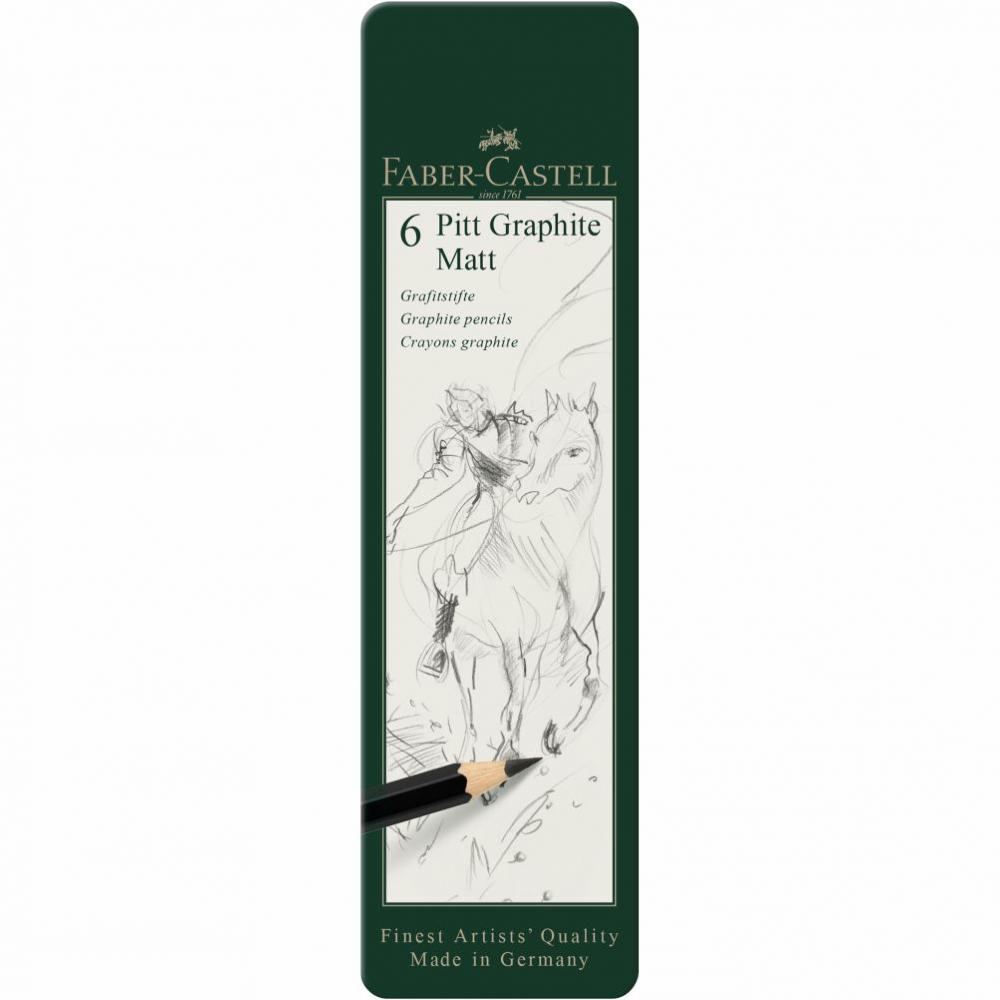 Sada 6 Faber-Castell grafitové ceruzky Pitt Matt & Castell 9000