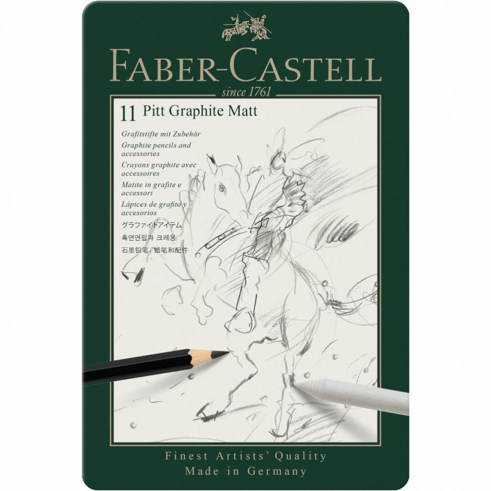 Sada 11 Faber-Castell grafitové ceruzky Pitt Matt & Castell 9000 